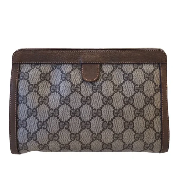 Gucci Sherry Line GG Clutch Canvas Leather Pouch Monogram Mega Multi-Host Pick! - Picture 9 of 17